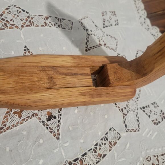 Vtg Wooden Oak Nut Quacker Nut Cracker Mallard Duck Tool Hand Embellished Canada - Picture 5 of 9